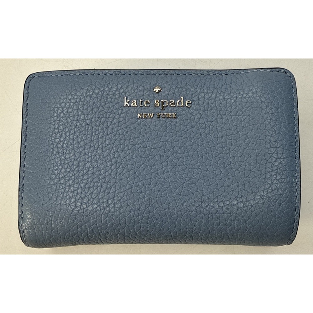 Kate Spade New York Madison Med Compact Bifold Wallet Light Blue Leather